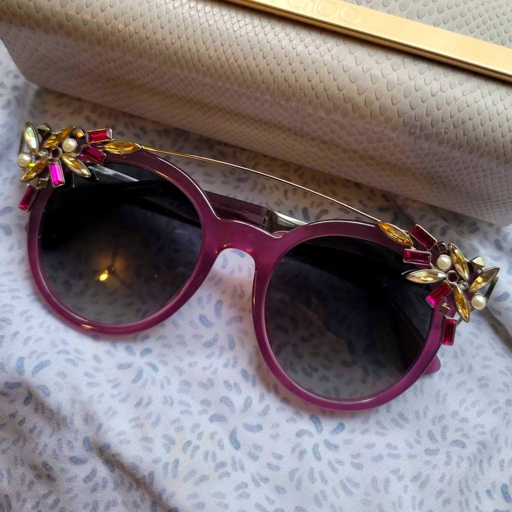 ❌SOLD❌Pre-loved Jimmy Choo Sunglasses with crystals in pink